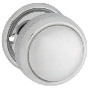 Milled Edge Knob on Rose Set, Chrome by Tradco, a Door Hardware for sale on Style Sourcebook