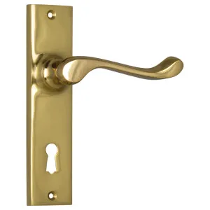 Fremantle Lever Lock Set, Polished Brass by Tradco, a Door Hardware for sale on Style Sourcebook