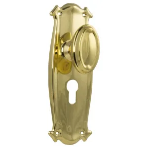 Bungalow Euro Knob Set, Polished Brass by Tradco, a Door Hardware for sale on Style Sourcebook