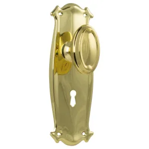 Bungalow Knob Lock Set, Polished Brass by Tradco, a Door Hardware for sale on Style Sourcebook