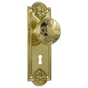 Nouveau Knob Lock Set, Polished Brass by Tradco, a Door Hardware for sale on Style Sourcebook