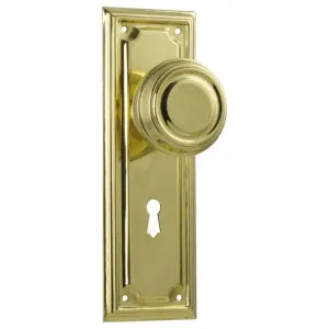 Edwardian Knob Lock Set, Polished Brass by Tradco, a Door Hardware for sale on Style Sourcebook