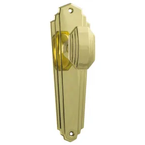 Original Art Deco Knob Latch Set, Polished Brass by Tradco, a Door Hardware for sale on Style Sourcebook