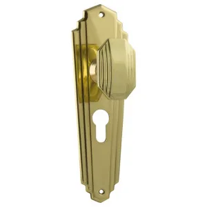 Original Art Deco Euro Knob Set, Polished Brass by Tradco, a Door Hardware for sale on Style Sourcebook