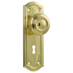 Kensington Knob Lock Set, Polished Brass by Tradco, a Door Hardware for sale on Style Sourcebook