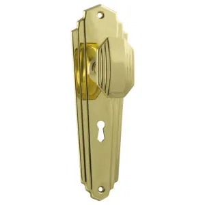 Original Art Deco Knob Lock Set, Polished Brass by Tradco, a Door Hardware for sale on Style Sourcebook