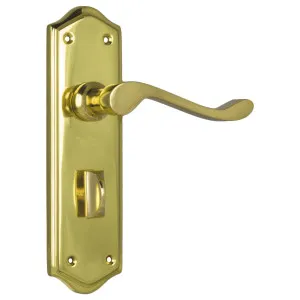 Henley Privacy Lever Set, Polished Brass by Tradco, a Door Hardware for sale on Style Sourcebook