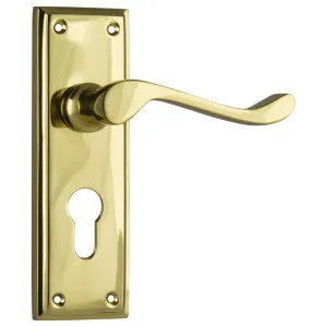 Camden Euro Lever Set, Polished Brass by Tradco, a Door Hardware for sale on Style Sourcebook