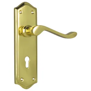 Henley Lever Lock Set, Polished Brass by Tradco, a Door Hardware for sale on Style Sourcebook