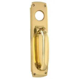 Deco Pull/Knocker with Cylinder Hole, Pol Brass by Tradco, a Door Hardware for sale on Style Sourcebook