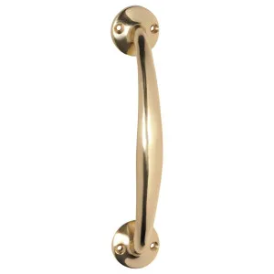18.7cm D-Pull Handle w/Round Bases, Polished Brass by Tradco, a Door Hardware for sale on Style Sourcebook