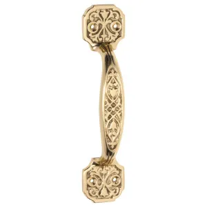 Detailed Decorative D-Pull Handle, Polished Brass by Tradco, a Door Hardware for sale on Style Sourcebook