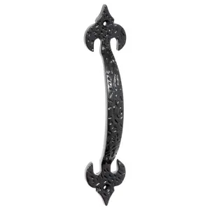18cm Iron Fleur De Lys D-Pull Handle, Matte Blk by Tradco, a Door Hardware for sale on Style Sourcebook