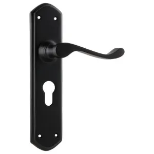 Windsor Euro Lever Set, Matte Black by Tradco, a Door Hardware for sale on Style Sourcebook