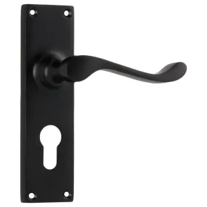 Victorian Euro Lever Set, Matte Black by Tradco, a Door Hardware for sale on Style Sourcebook
