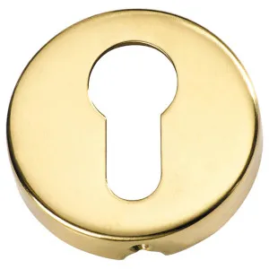 Round Euro Escutcheon, Polished Brass by Tradco, a Door Hardware for sale on Style Sourcebook