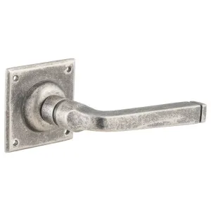 Small Menton Lever on Rose, Rumbled Nickel by Tradco, a Door Hardware for sale on Style Sourcebook