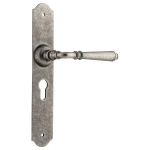 Reims Euro Lever Set, Rumbled Nickel by Tradco, a Door Hardware for sale on Style Sourcebook