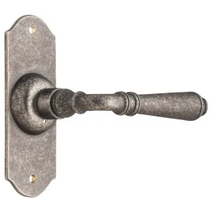 Small Reims Lever Latch Set, Rumbled Nickel by Tradco, a Door Hardware for sale on Style Sourcebook