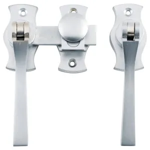 Square French Door Fastener, Satin Chrome by Tradco, a Door Hardware for sale on Style Sourcebook