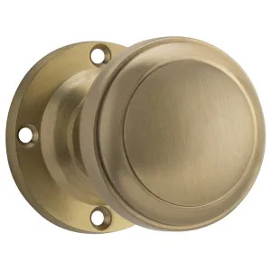 Milton Knob on Rose Set, Satin Brass by Tradco, a Door Hardware for sale on Style Sourcebook