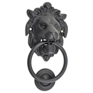 Lions Head Door Knocker, Matte Black by Tradco, a Door Hardware for sale on Style Sourcebook