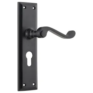 Milton Euro Lever Set, Matte Black by Tradco, a Door Hardware for sale on Style Sourcebook