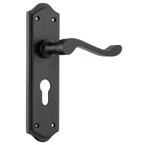 Henley Euro Lever Set, Matte Black by Tradco, a Door Hardware for sale on Style Sourcebook