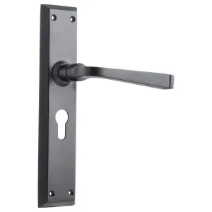 Menton Euro Lever Set, Matte Black by Tradco, a Door Hardware for sale on Style Sourcebook