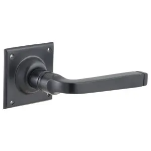 Small Menton Lever on Rose, Matte Black by Tradco, a Door Hardware for sale on Style Sourcebook