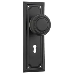 Edwardian Knob Lock Set, Matte Black by Tradco, a Door Hardware for sale on Style Sourcebook