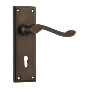 Camden Lever Lock Set, Antique Brass by Tradco, a Door Hardware for sale on Style Sourcebook