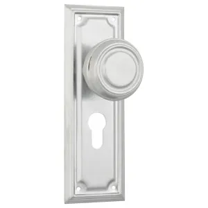 Edwardian Euro Knob Set, Satin Chrome by Tradco, a Door Hardware for sale on Style Sourcebook