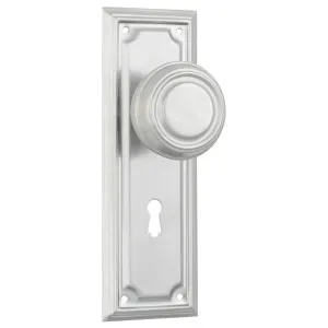 Edwardian Knob Lock Set, Satin Chrome by Tradco, a Door Hardware for sale on Style Sourcebook