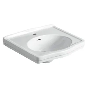 Turner Hastings Claremont Fireclay 58x45cm Wall Hung Basin (w/ 1 Tap Hole), White by Turner Hastings, a Basins for sale on Style Sourcebook