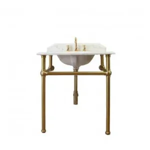 Mayer 75x55cm Marble Top Basin & Stand (w/ 3 Taphole), Chrome by Turner Hastings, a Basins for sale on Style Sourcebook