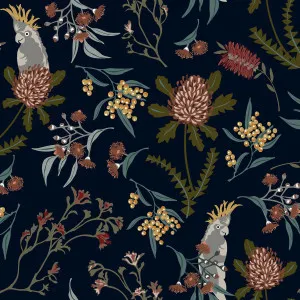 Cockatoo Navy by Austex Fusion, a Fabrics for sale on Style Sourcebook