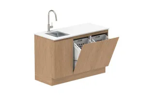 Door & Hamper 1350 Floor Cabinet - Boston Oak (2 hampers) by ADP, a Laundry for sale on Style Sourcebook