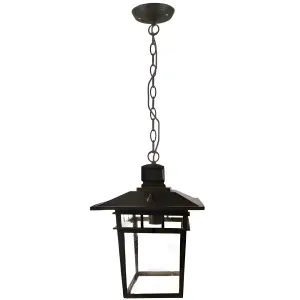 Promenade Classic Lantern Clear Glass Indoor Metal Chain Pendant Antique Bronze by Lighting Inspirations, a Lighting for sale on Style Sourcebook