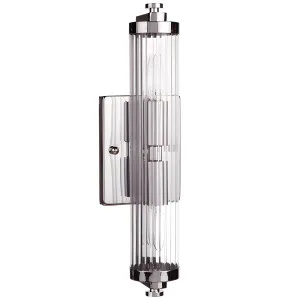 Rockford Tubular Dual Wall Light with Ribbed Glass Diffuser Chrome by Lighting Inspirations, a Wall Lighting for sale on Style Sourcebook