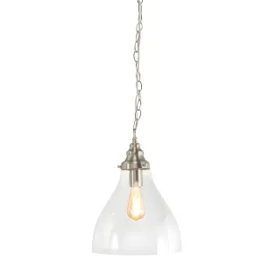 Keys Classic Glass Chain Pendant with Brushed Nickel Accents Small by Lighting Inspirations, a Lighting for sale on Style Sourcebook
