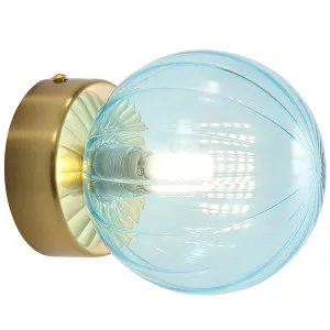 Oriel Lighting Juni Ribbed Glass Decorative Wall Light Black by Oriel Lighting, a Wall Lighting for sale on Style Sourcebook