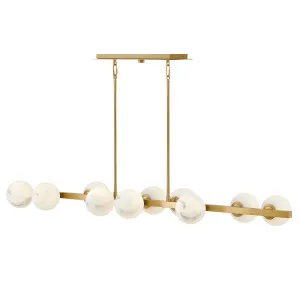 Hinkley Selene 10 Light Linear Pendant with Swirled Glass Shades Lacquered Brass by Hinkley, a Lighting for sale on Style Sourcebook