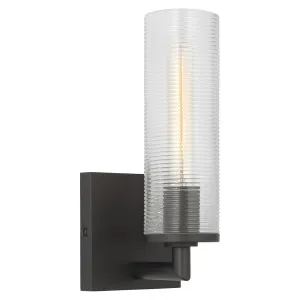 Drew & Jonathan Scott Sarita Ribbed Glass Wall Light by Visual Comfort Studio Midnight Black by Visual Comfort & Co - Studio, a Wall Lighting for sale on Style Sourcebook