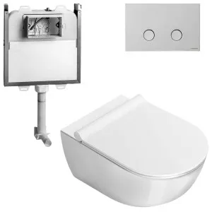 Catalano Sfera Wall Hung Toilet Suite with Slim Soft Close Seat - Includes Rogerseller Cistern & Flushplate Chrome SFERAWHSLCH by Catalano, a Toilets & Bidets for sale on Style Sourcebook