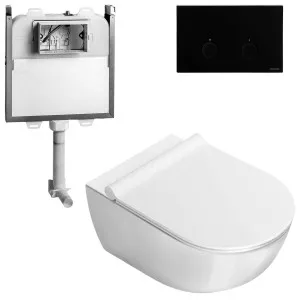 Catalano Sfera Wall Hung Toilet Suite with Slim Soft Close Seat - Includes Rogerseller Cistern & Flushplate Matte Black SFERAWHSLMB by Catalano, a Toilets & Bidets for sale on Style Sourcebook