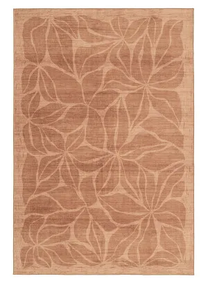 Sitar Rust Floral Washable Rug by Miss Amara, a Contemporary Rugs for sale on Style Sourcebook
