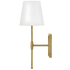 Hinkley Beale Linen Cone Shade Wall Light by Lark Lacquered Brass by Hinkley, a Wall Lighting for sale on Style Sourcebook