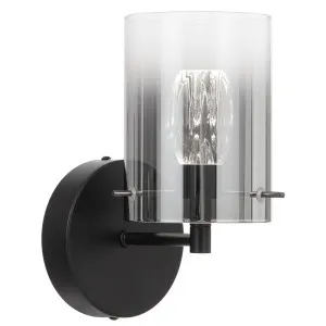 Telbix Crevil Ombre Glass LED Wall Light Black with Smoke Glass by Telbix, a Wall Lighting for sale on Style Sourcebook