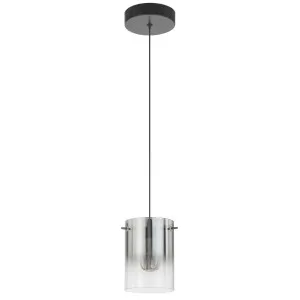 Telbix Crevil Statement LED Pendant with Gradient Glass Shade Black and Smoke Glass by Telbix, a Lamps for sale on Style Sourcebook
